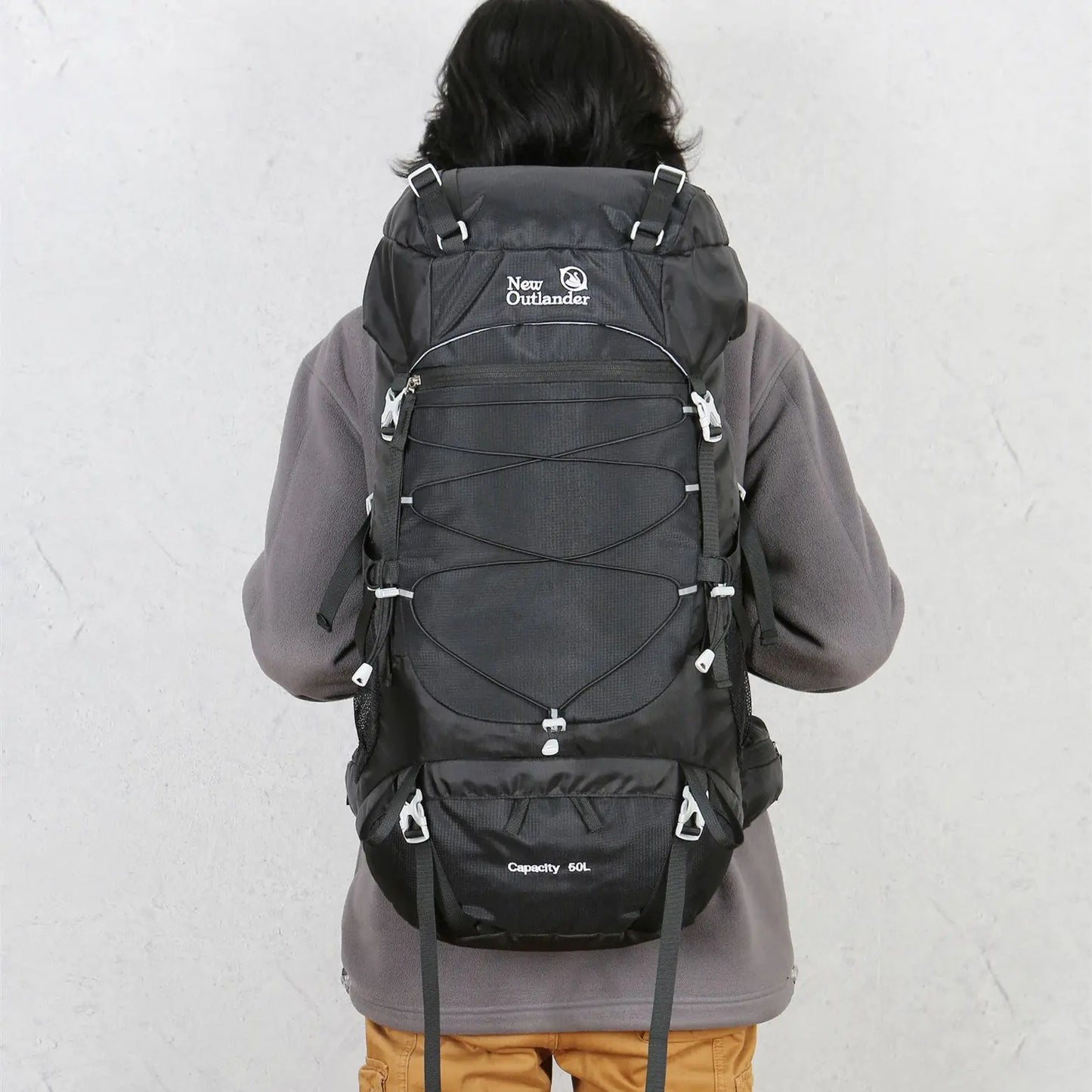 50L Outdoor Nylon Mountaineering Backpack for Hiking
