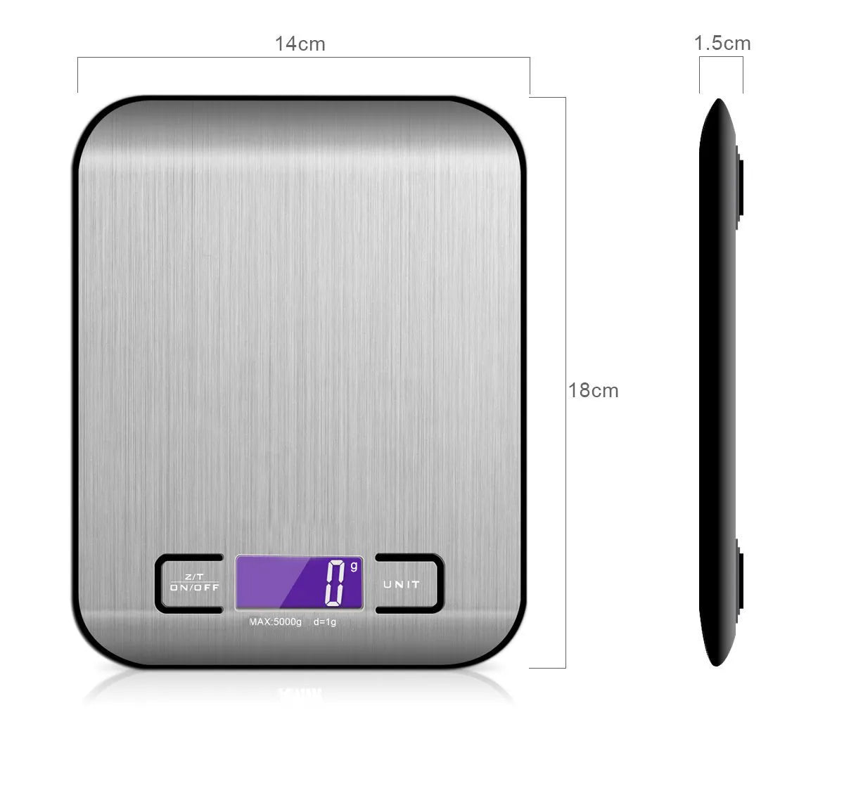 Rechargeable Food Kitchen Scale, Digital Grams and Ounces for Weight Loss, Baking, Cooking, Keto and Meal Prep, LCD Display,