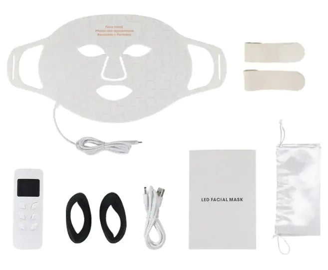 Photon Rejuvenation 4 Colors Led Red Light Therapy Infrared Face Mask with Neck Soft Mask Led Therapy Rejuvenation Anti-Aging Wrinkle Acne