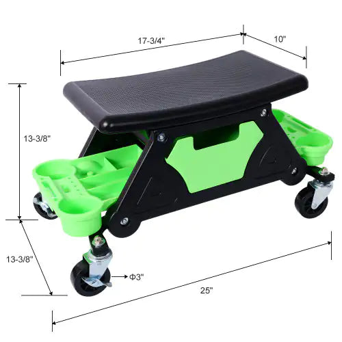Mechanical Bench 300 Lb Capacity Garage Stool Gift, Heavy Duty Rolling Mechanical Seat With Three Slide-Out Tool Trays And Drawers, Auto Repair, Car Detailing