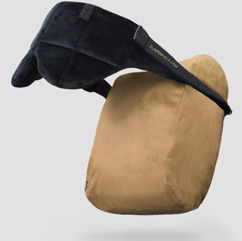 Travel Pillow - Real Sleeping Experience on Long Flights - Head Strap with Eye Mask - Super-Soft, Lightweight, Easy-to-Carry, and Machine-Washable Airplane Pillow