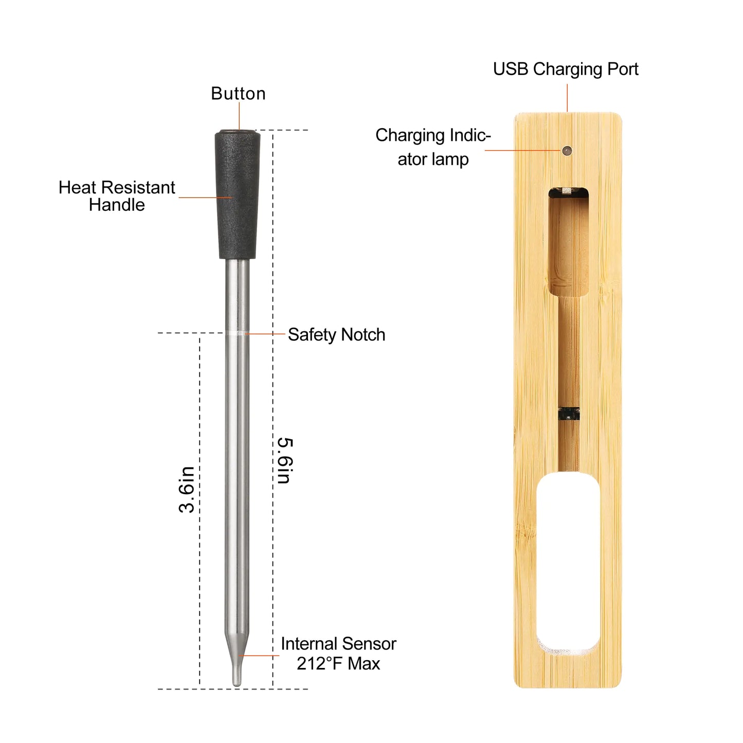Pro Duo: WiFi Smart Meat Thermometer | 572°F High Heat Resistance | Long Range | Dual Probes | 2 Sensors | BBQ, Oven, Grill, Smoker, Air Fryer, Deep Fryer | iOS & Android App