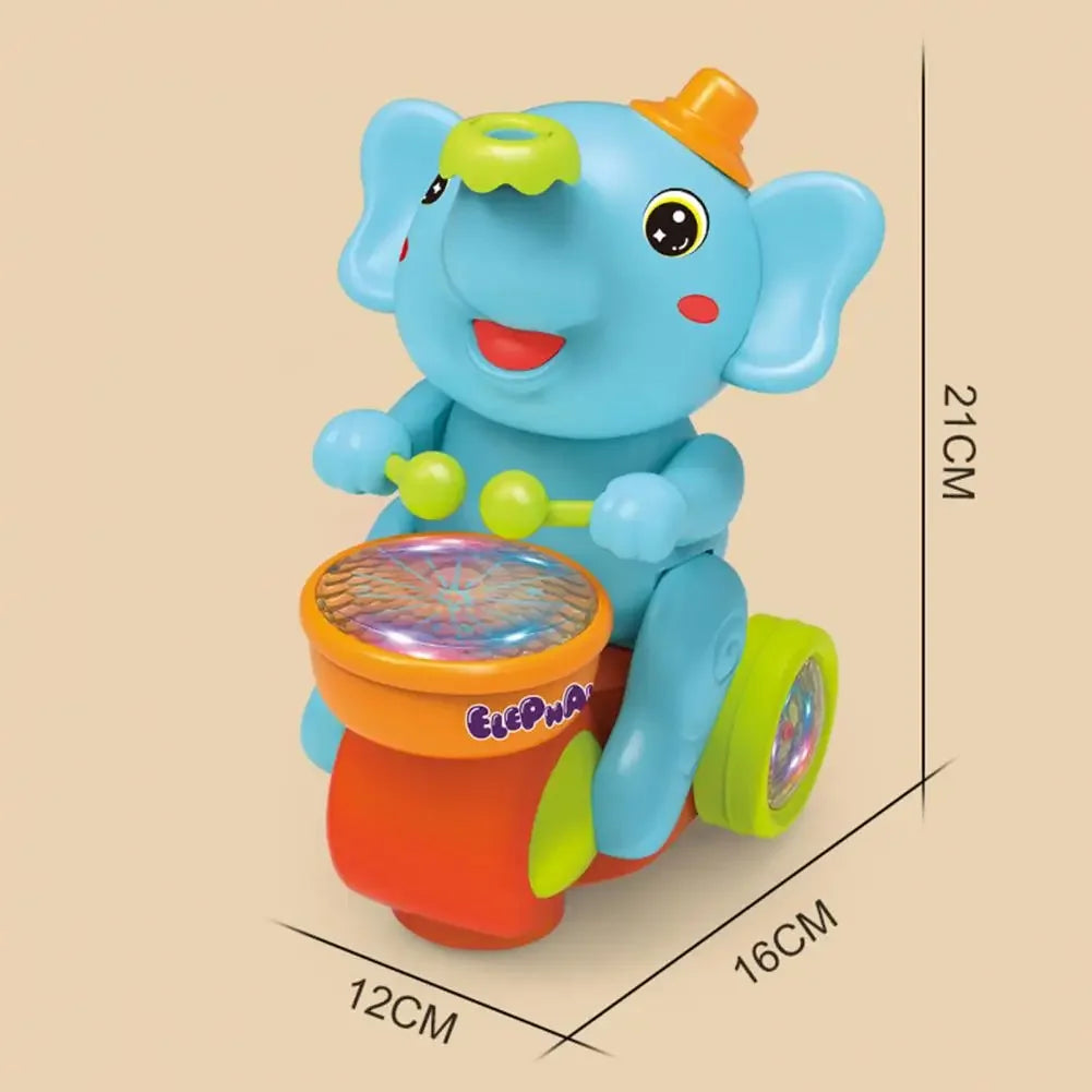 Musical Elephant Drummer Blowing Ball Toy with LED Light Music Sensory Activity