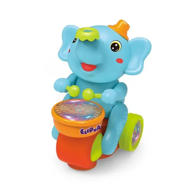 Musical Elephant Drummer Blowing Ball Toy with LED Light Music Sensory Activity