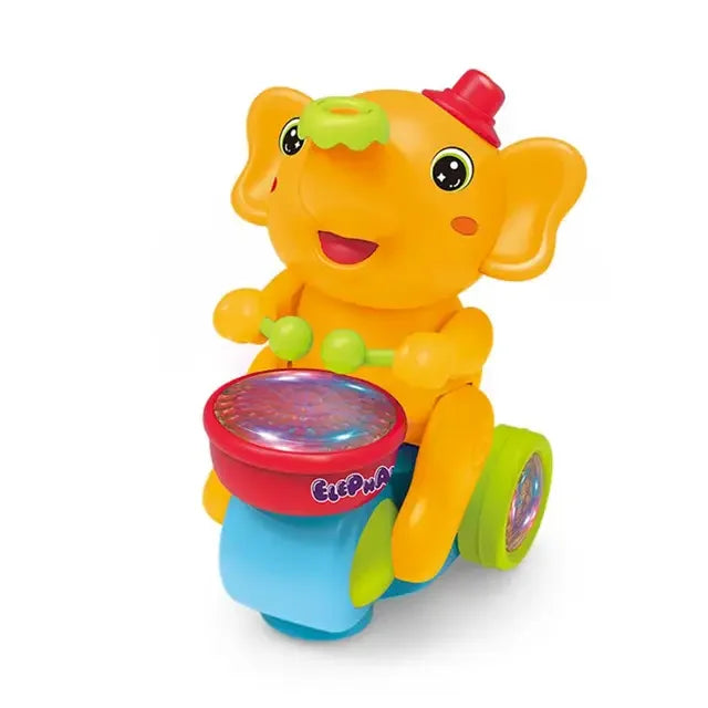 Musical Elephant Drummer Blowing Ball Toy with LED Light Music Sensory Activity