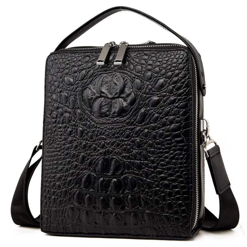 Genuine Leather Crocodile Pattern Handbag