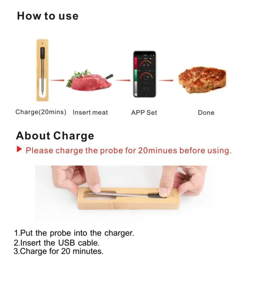 Pro Duo: WiFi Smart Meat Thermometer | 572°F High Heat Resistance | Long Range | Dual Probes | 2 Sensors | BBQ, Oven, Grill, Smoker, Air Fryer, Deep Fryer | iOS & Android App