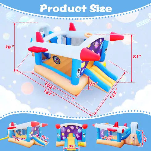 6 In 1 Outdoor Indoor Inflatable For Kids Target Ball Basketball Slide With Blower