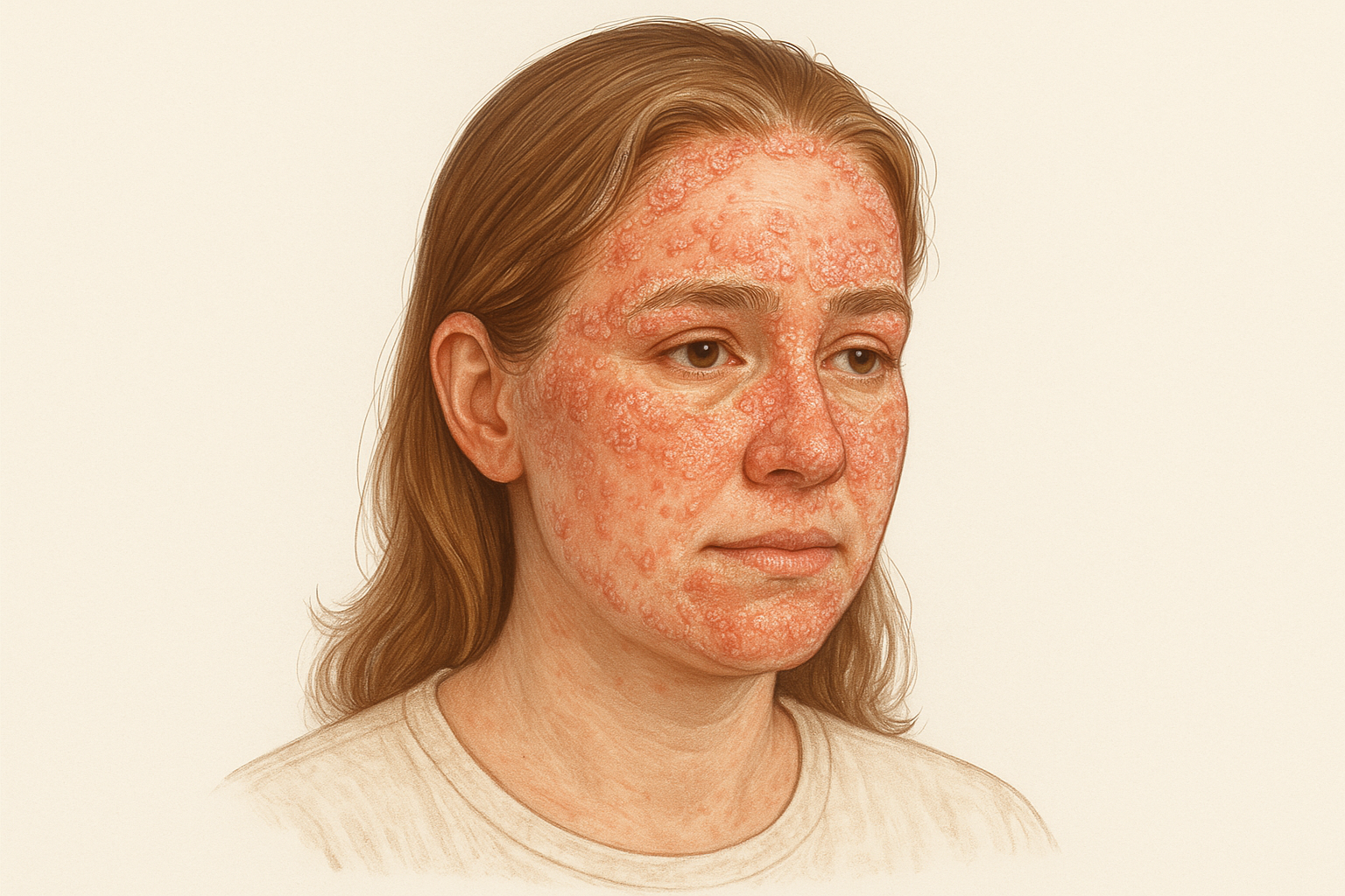 a female with Seborrheic dermatitis