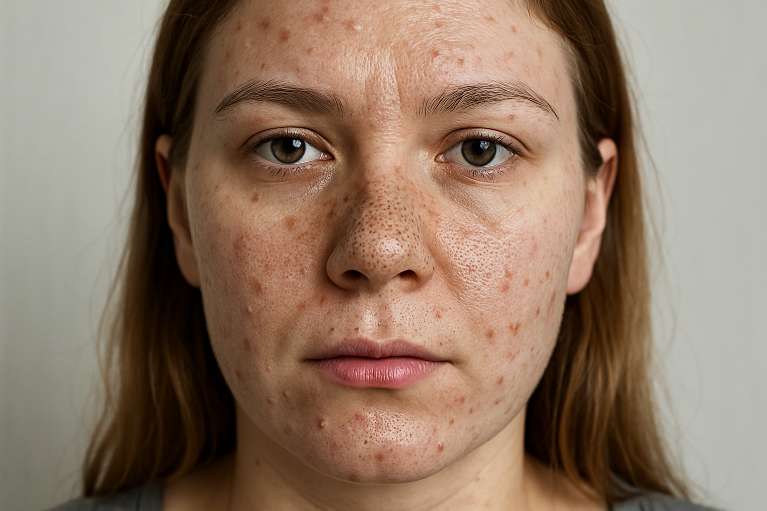 a white american woman with Congested pores/comedones face