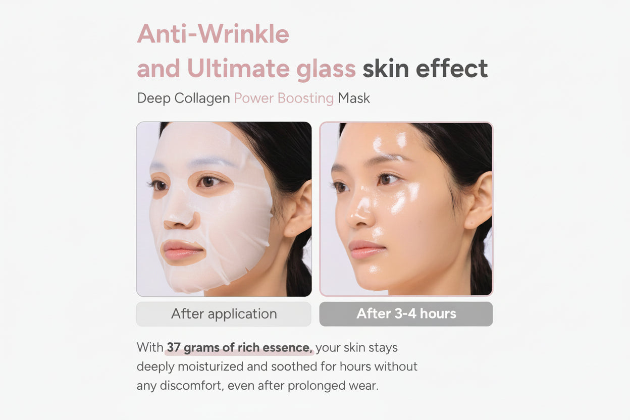 Rejuvenating Collagen Power Boosting Overnight Mask (4ea) | The Hydrating Glowing Facial Mask for Firm, Radiant Skin | Korean Skincare Essential (4 pcs/1 Box)