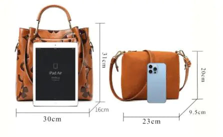 Elegant Floral Embossed Synthetic Leather Satchel Handbag for Women - Adjustable Shoulder Strap, Secure Zipper Closure, Light Brown/Purple/Black - Versatile Work & Casual Purse, Daily Use Accessory, Sophisticated Design, Structured Handbag