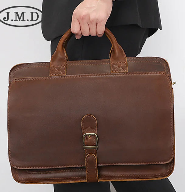 Handmade Imported First Layer Cowhide Men's Briefcase