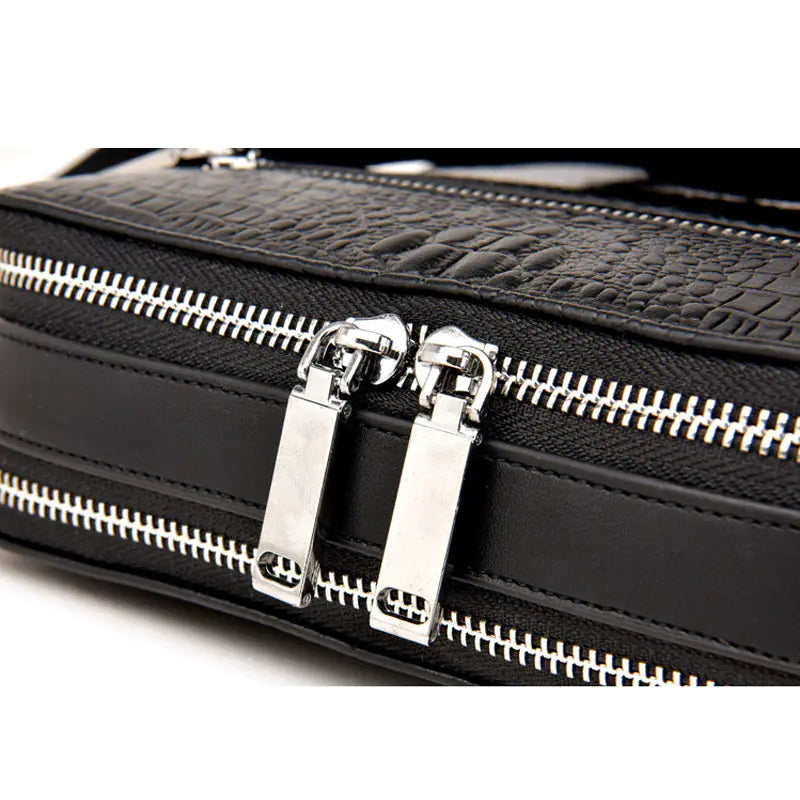 Genuine Leather Crocodile Pattern Handbag