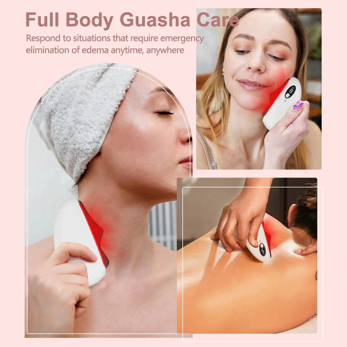 Electric Gua Sha Massager - Heated Vibrating Face & Body Sculpting Tool