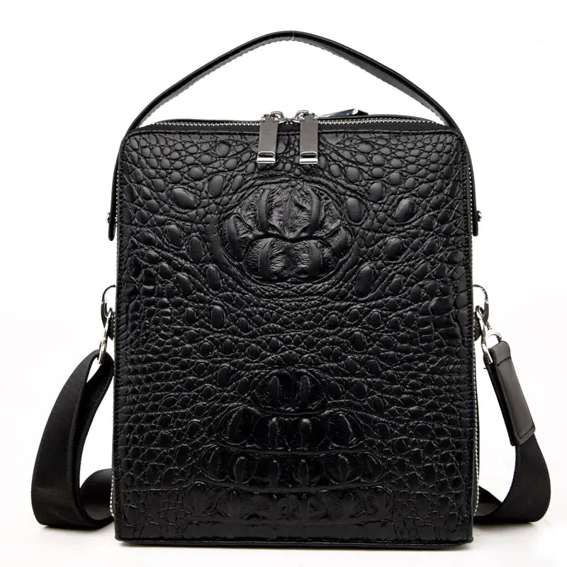 Genuine Leather Crocodile Pattern Handbag