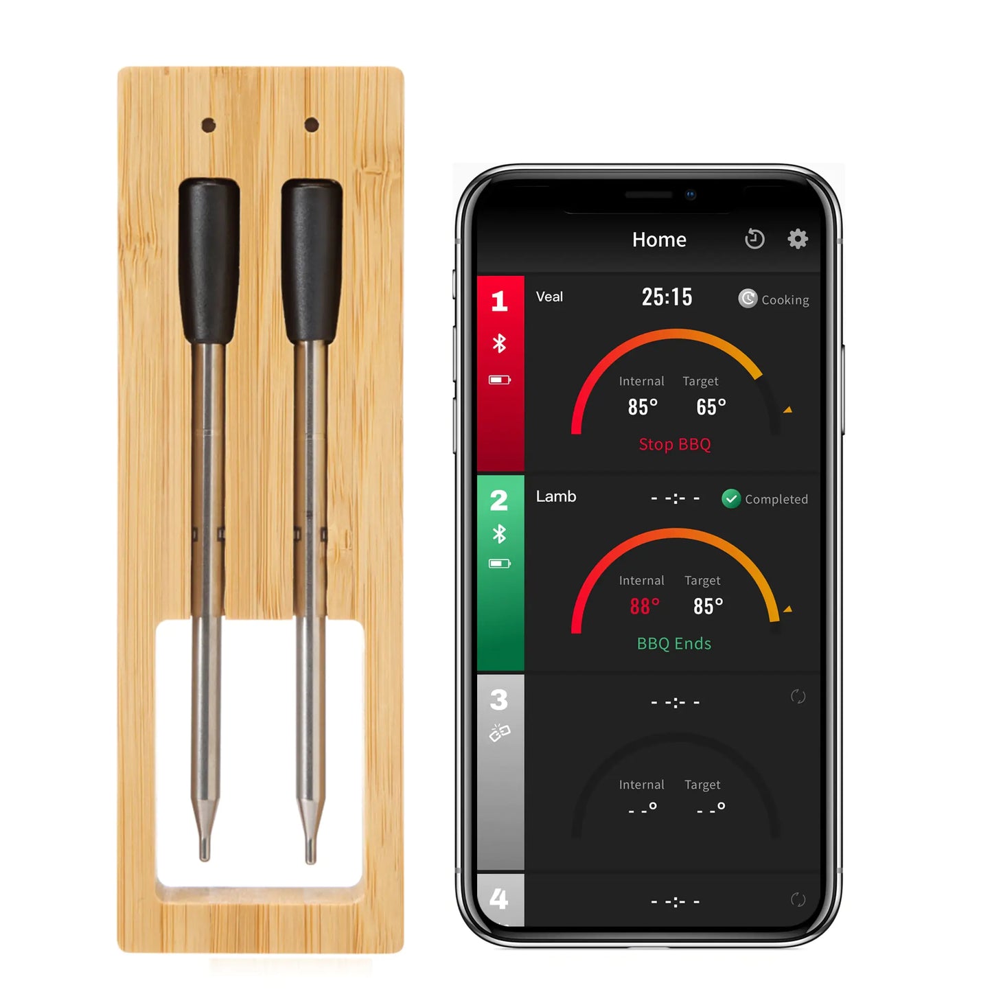 Pro Duo: WiFi Smart Meat Thermometer | 572°F High Heat Resistance | Long Range | Dual Probes | 2 Sensors | BBQ, Oven, Grill, Smoker, Air Fryer, Deep Fryer | iOS & Android App