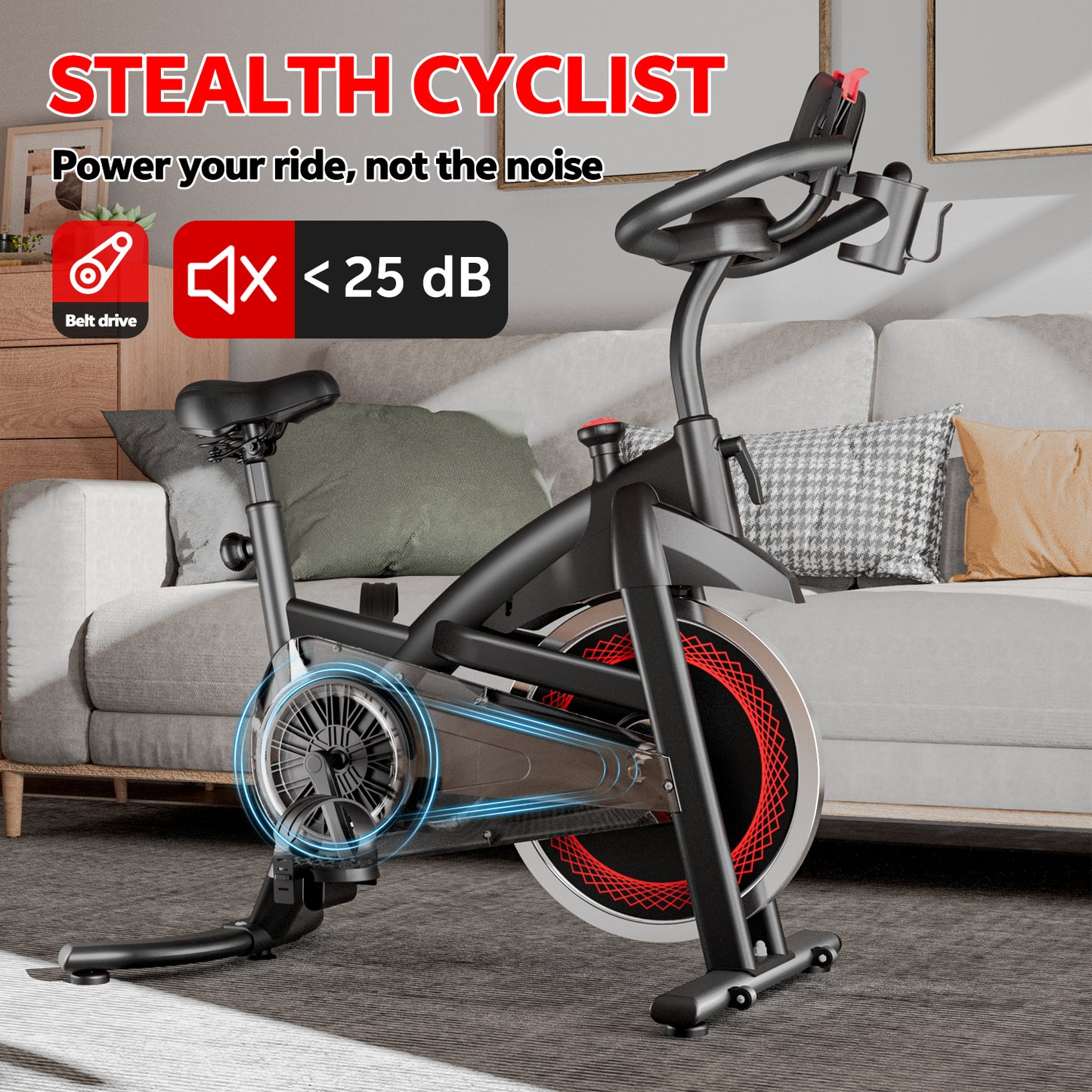 Magnetic Stationary Exercise Bike – 330lbs Weight Capacity Indoor Cycling Bike with Silent Belt Drive, Adjustable Seat & Tablet Holder for Home Cardio
