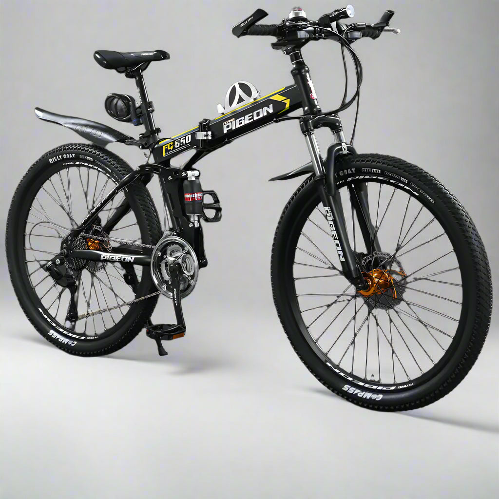 Folding Mountain Bike Foldable/Unfoldable Bike 26 Inch for Adult, 21-Speed Dual Suspension High-Carbon Steel MTB Foldable Bicycle, Dual Disc Brake Folding Bikes for Men Women