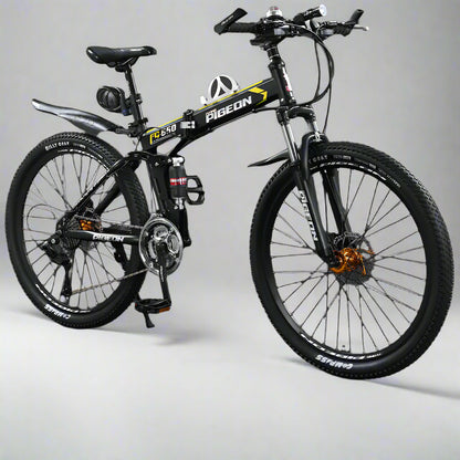 Folding Mountain Bike Foldable/Unfoldable Bike 26 Inch for Adult, 21-Speed Dual Suspension High-Carbon Steel MTB Foldable Bicycle, Dual Disc Brake Folding Bikes for Men Women