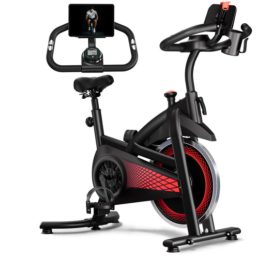 Magnetic Stationary Exercise Bike – 330lbs Weight Capacity Indoor Cycling Bike with Silent Belt Drive, Adjustable Seat & Tablet Holder for Home Cardio