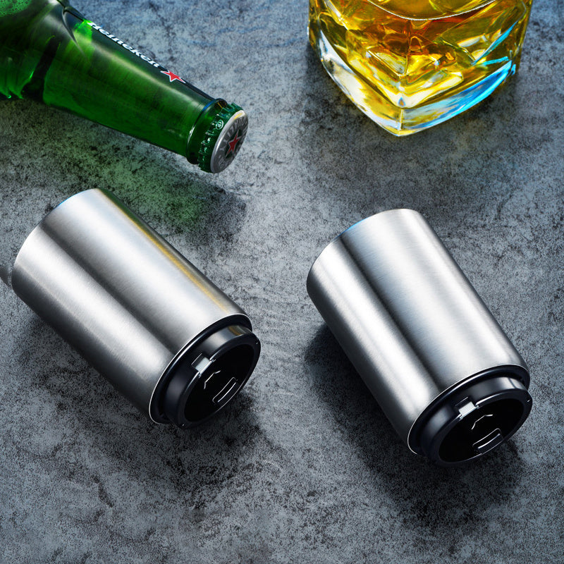Stainless Steel Bottle Opener Web Celebrity Bar Press Opener Bottle Opener Automatic Summer Party- Cjc