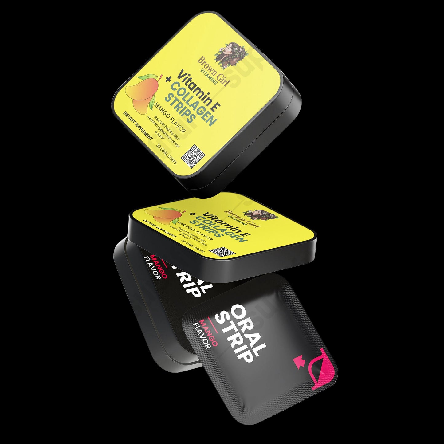 Hair, Nail, & Skin Collagen Strips with Vitamin E | Mango