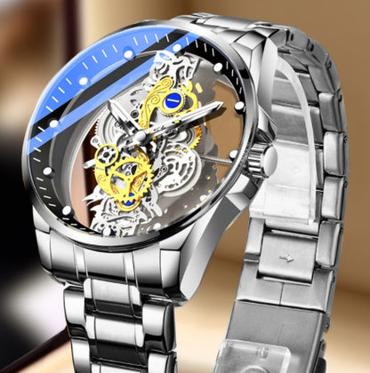 Men Watch Skeleton Automatic Quartz Watch Gold Skeleton Vintage Top Brand Luxury - CJ