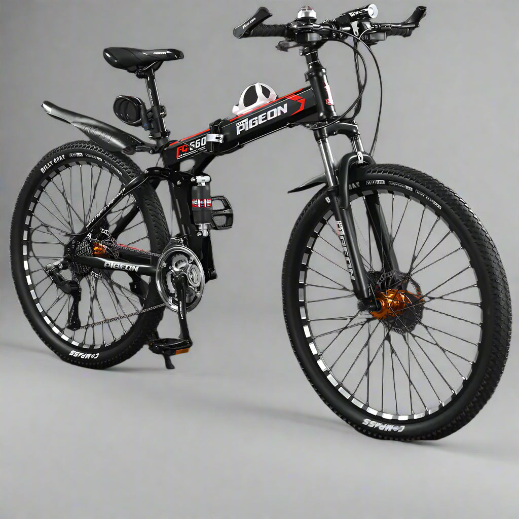 Folding Mountain Bike Foldable/Unfoldable Bike 26 Inch for Adult, 21-Speed Dual Suspension High-Carbon Steel MTB Foldable Bicycle, Dual Disc Brake Folding Bikes for Men Women