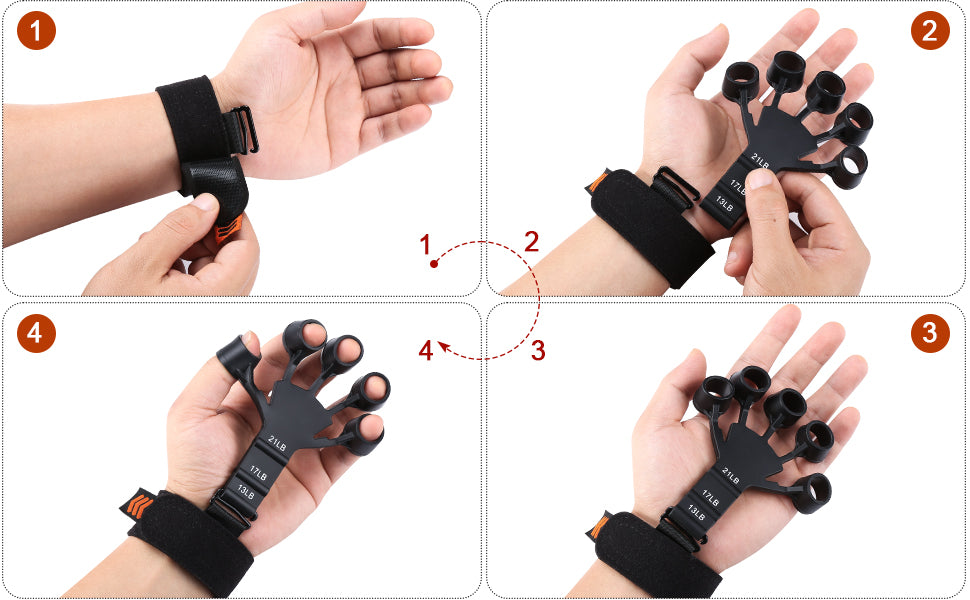 Grip Strength Trainer, Hand Grip Strengthener, Forearm Strengthener, Hand Exerciser and Finger Strengthener for Muscle Building