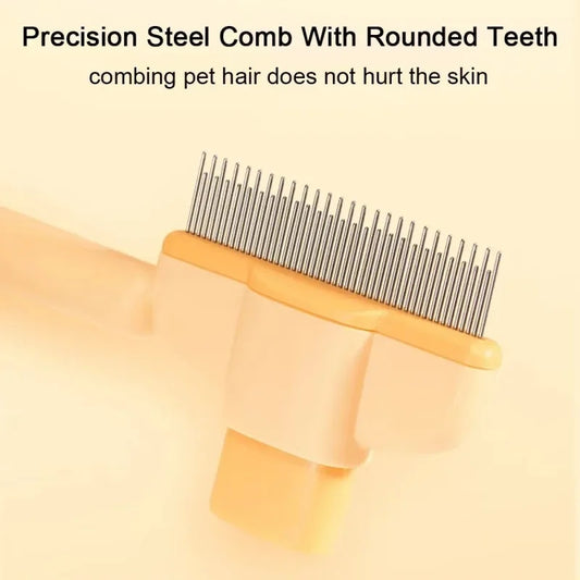 Pet Grooming Brush One-Click Hair Removal Gentle On Skin Pet Anti-Mite Hair Cleaning Brush Pressure Grooming Brush For Dogs-CJ