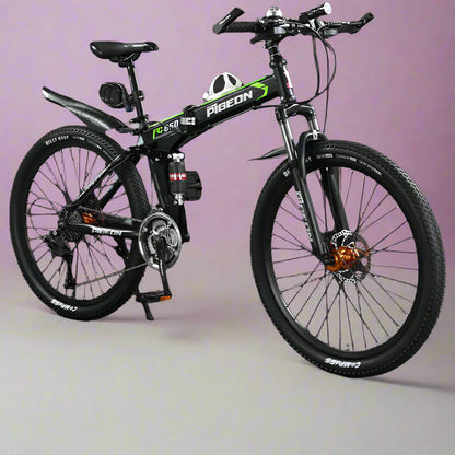 Folding Mountain Bike Foldable/Unfoldable Bike 26 Inch for Adult, 21-Speed Dual Suspension High-Carbon Steel MTB Foldable Bicycle, Dual Disc Brake Folding Bikes for Men Women