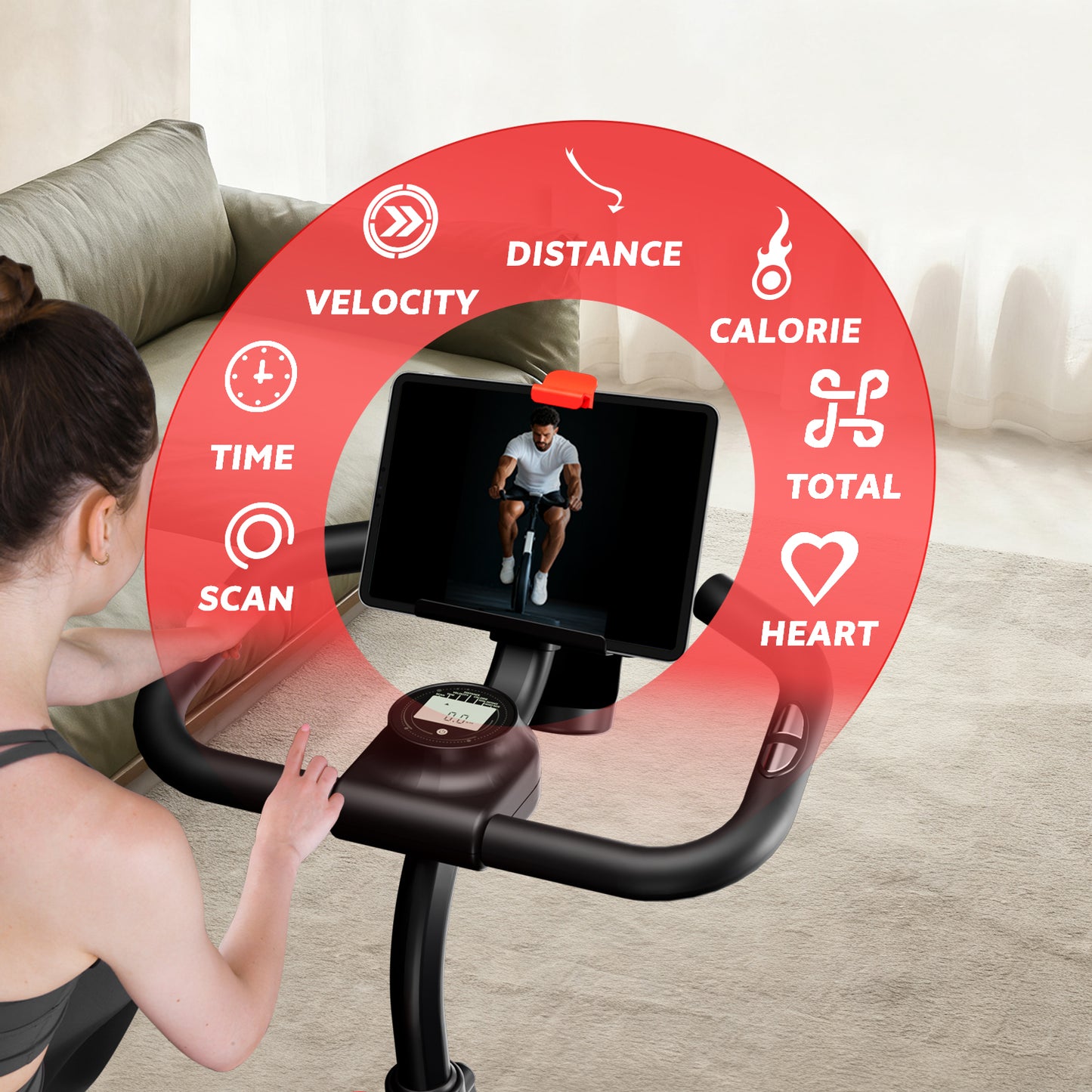 Magnetic Stationary Exercise Bike – 330lbs Weight Capacity Indoor Cycling Bike with Silent Belt Drive, Adjustable Seat & Tablet Holder for Home Cardio
