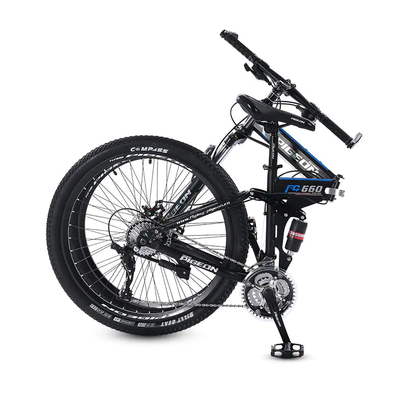 Folding Mountain Bike Foldable/Unfoldable Bike 26 Inch for Adult, 21-Speed Dual Suspension High-Carbon Steel MTB Foldable Bicycle, Dual Disc Brake Folding Bikes for Men Women