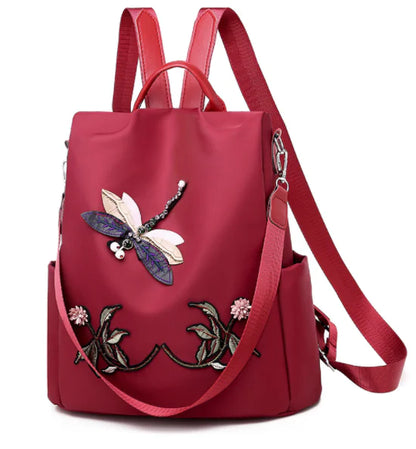 Embroidered Dragonfly Women's Backpack