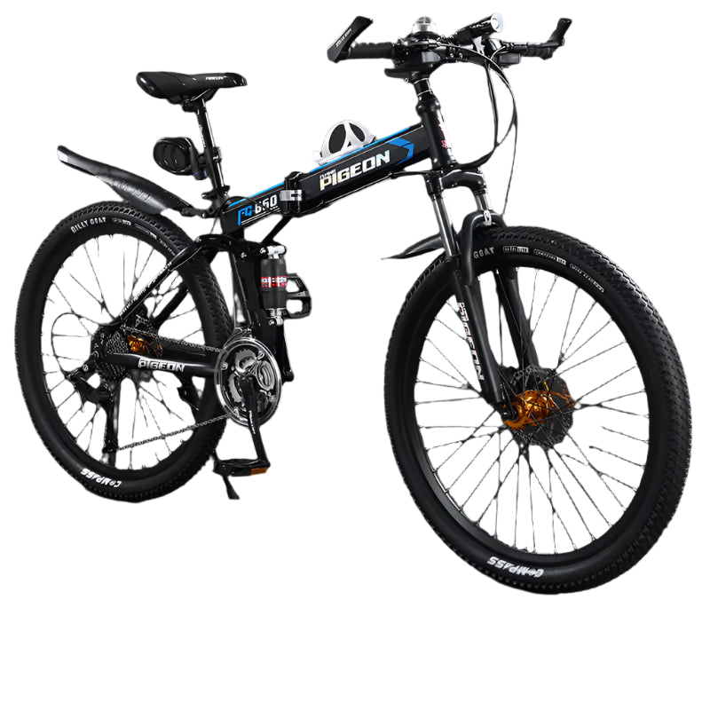 Folding Mountain Bike Foldable/Unfoldable Bike 26 Inch for Adult, 21-Speed Dual Suspension High-Carbon Steel MTB Foldable Bicycle, Dual Disc Brake Folding Bikes for Men Women