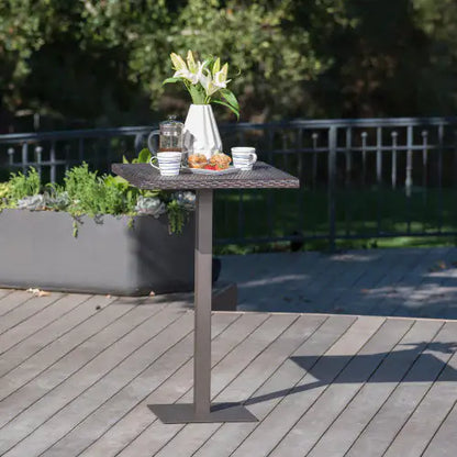 Home Outdoor 26" Wicker Square Bar Table, Multibrown