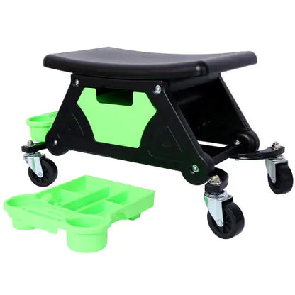 Mechanical Bench 300 Lb Capacity Garage Stool Gift, Heavy Duty Rolling Mechanical Seat With Three Slide-Out Tool Trays And Drawers, Auto Repair, Car Detailing