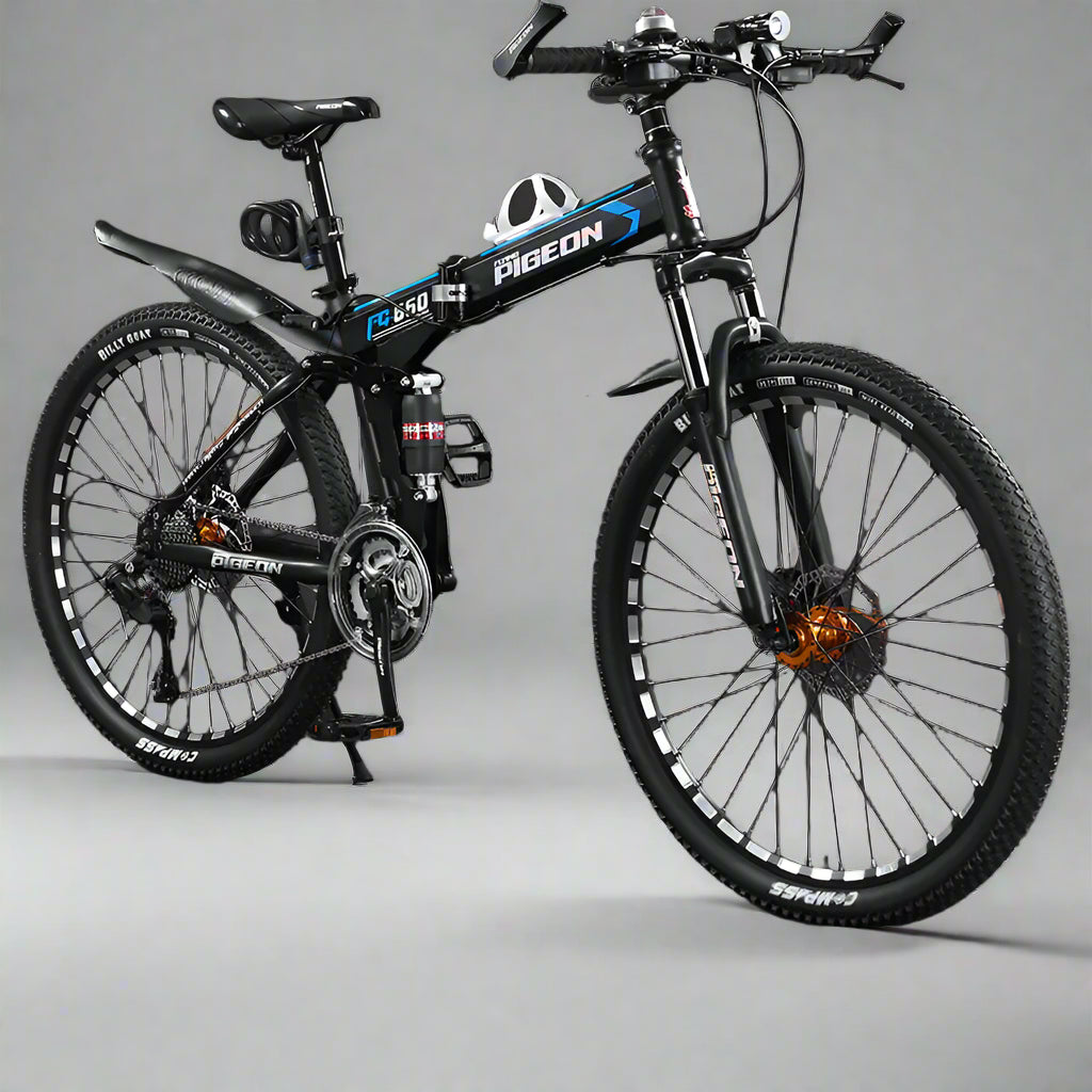 Folding Mountain Bike Foldable/Unfoldable Bike 26 Inch for Adult, 21-Speed Dual Suspension High-Carbon Steel MTB Foldable Bicycle, Dual Disc Brake Folding Bikes for Men Women