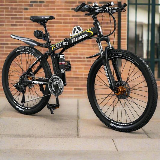 Folding Mountain Bike Foldable/Unfoldable Bike 26 Inch for Adult, 21-Speed Dual Suspension High-Carbon Steel MTB Foldable Bicycle, Dual Disc Brake Folding Bikes for Men Women