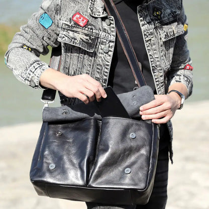 Cowhide Briefcase Leather Handbag