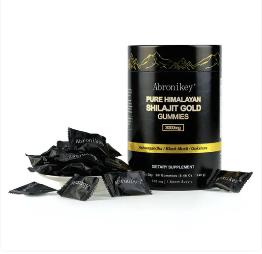 Himalayan Shilajit Gummies with Ashwagandha & Gokshura - 60 Count, Natural, Non-GMO, Lab Tested, No Added Sugar - ZD