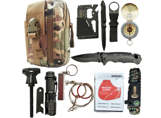 Survival Tools and First Aid Kit for Outdoor Use