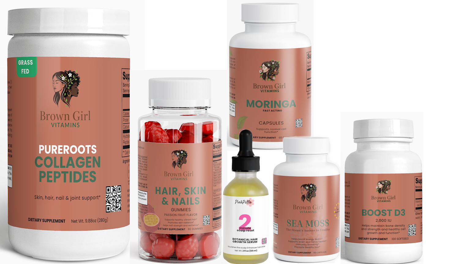 sea moss for black women hair growth bundle with moringa and collagen – PinkPatta