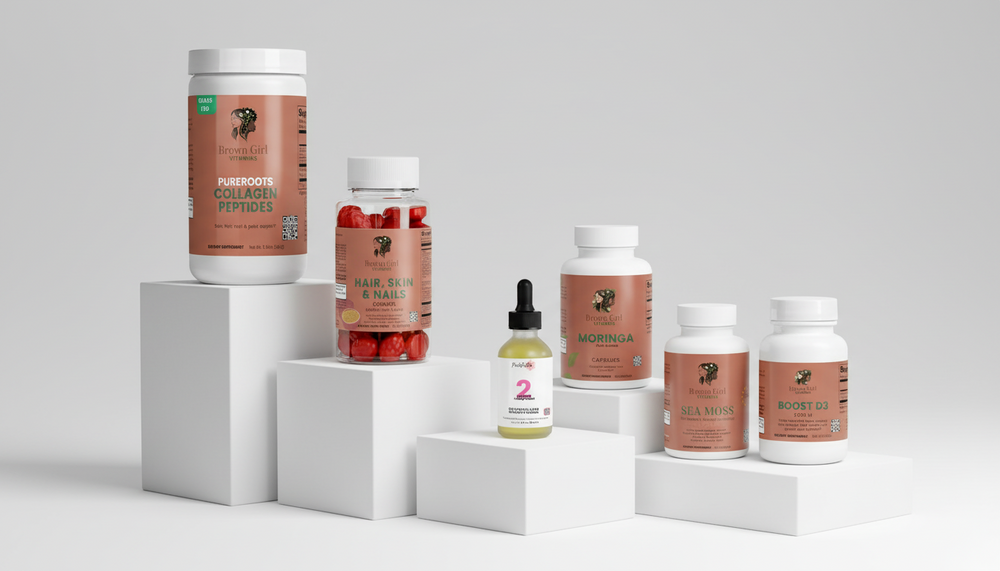 sea moss for black women hair growth bundle with moringa and collagen – PinkPatta