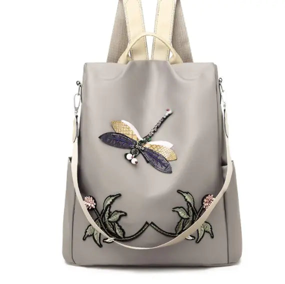 Embroidered Dragonfly Women's Backpack