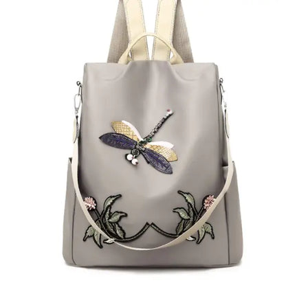 Embroidered Dragonfly Women's Backpack