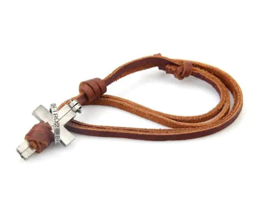 Leather Cross Necklace