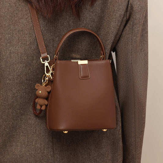 Fashion Bucket Messenger Bag Genuine Leather