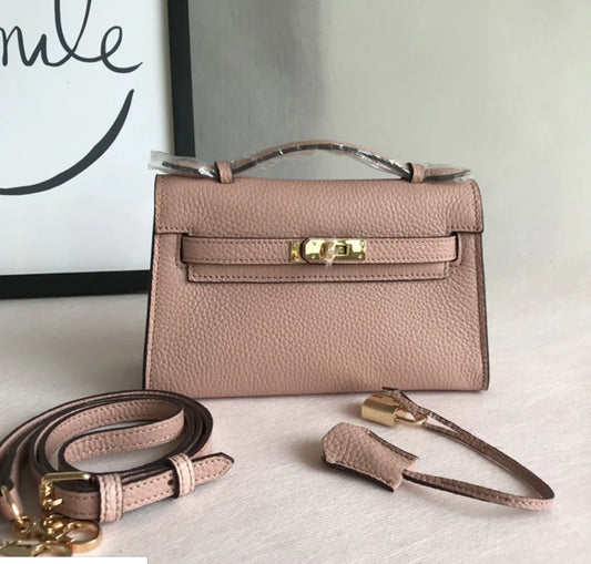 Leather Crossbody and Clutch Handbag